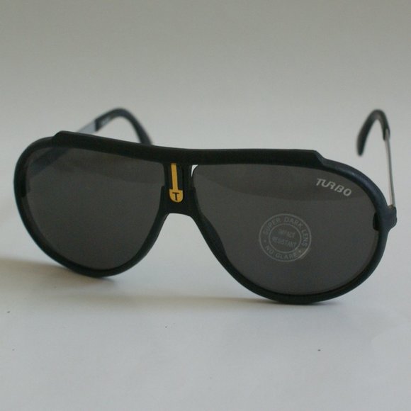 NWT True Vintage "Turbo" logo combo sports Herrera II style Aviator sunglasses - Picture 1 of 3
